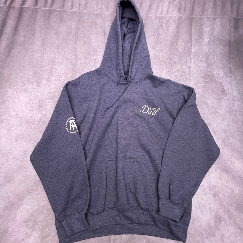 Barstool Dad Script Logo Hoodie - Navy Gray